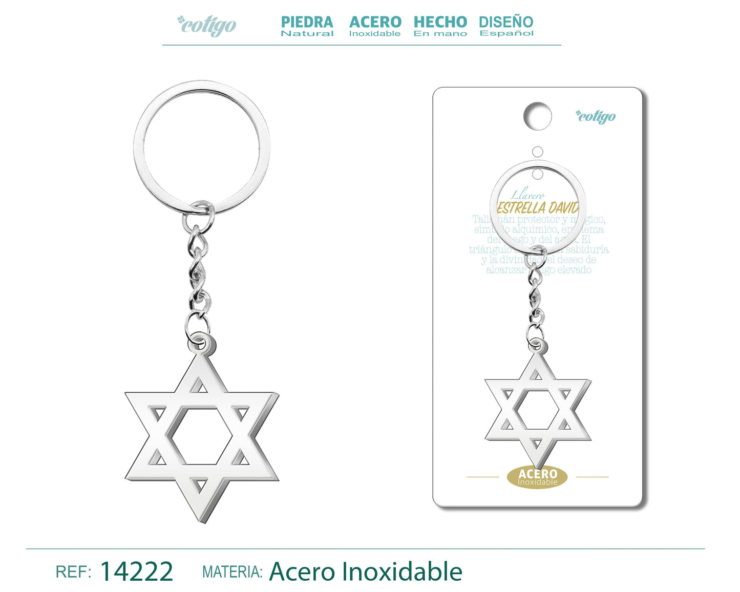 Llavero de Estrella David Acero