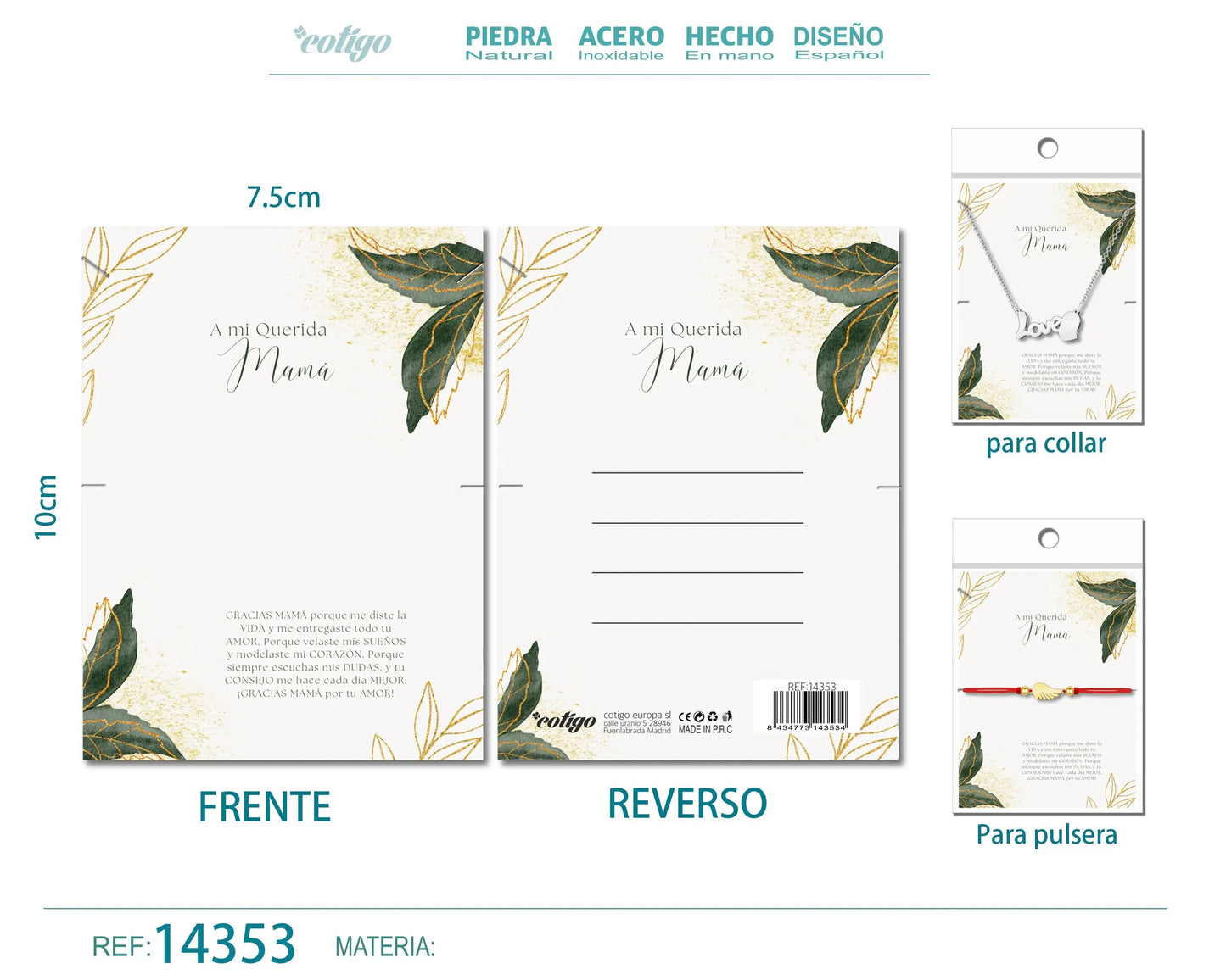 Tarjeta felicitación para Mamá - cotigo