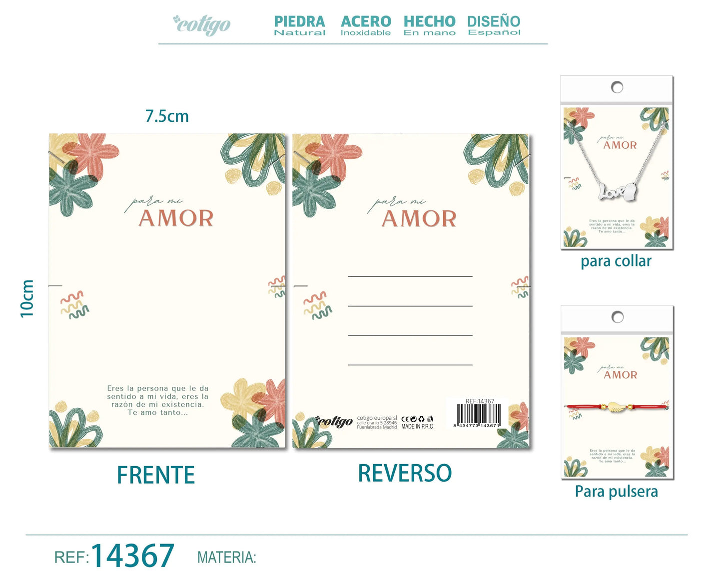 Tarjeta felicitación para Amor - cotigo