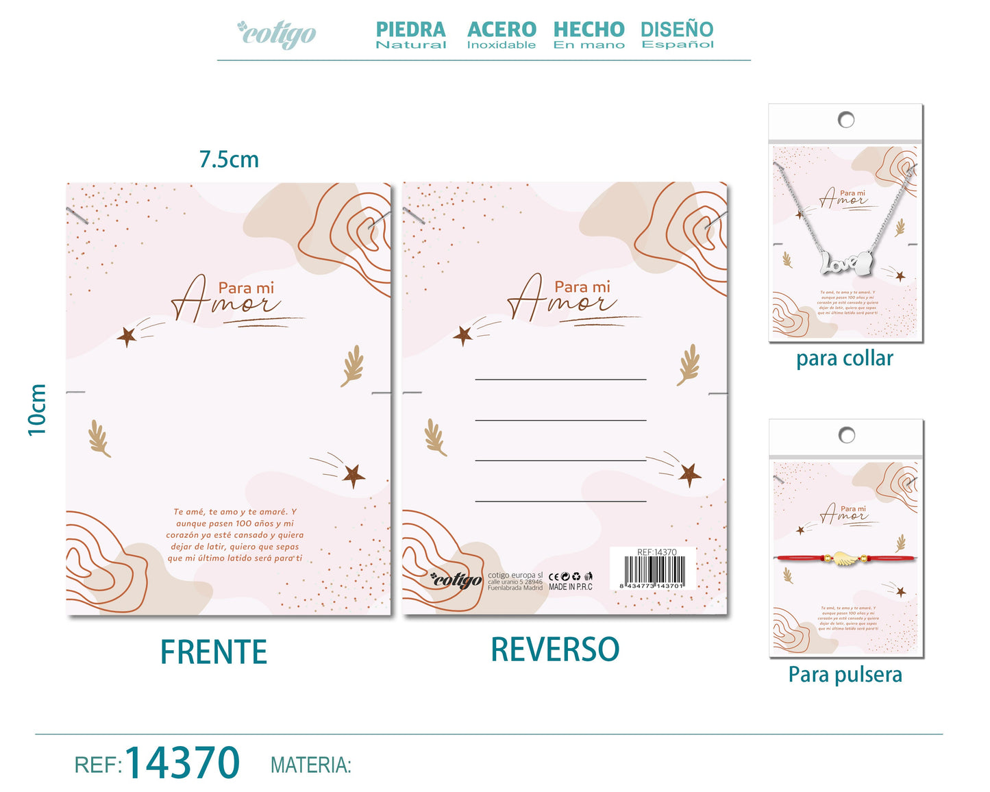 Tarjeta felicitación para Amor