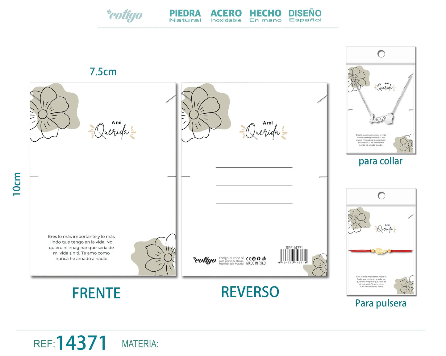 Tarjeta felicitación para Amor - cotigo