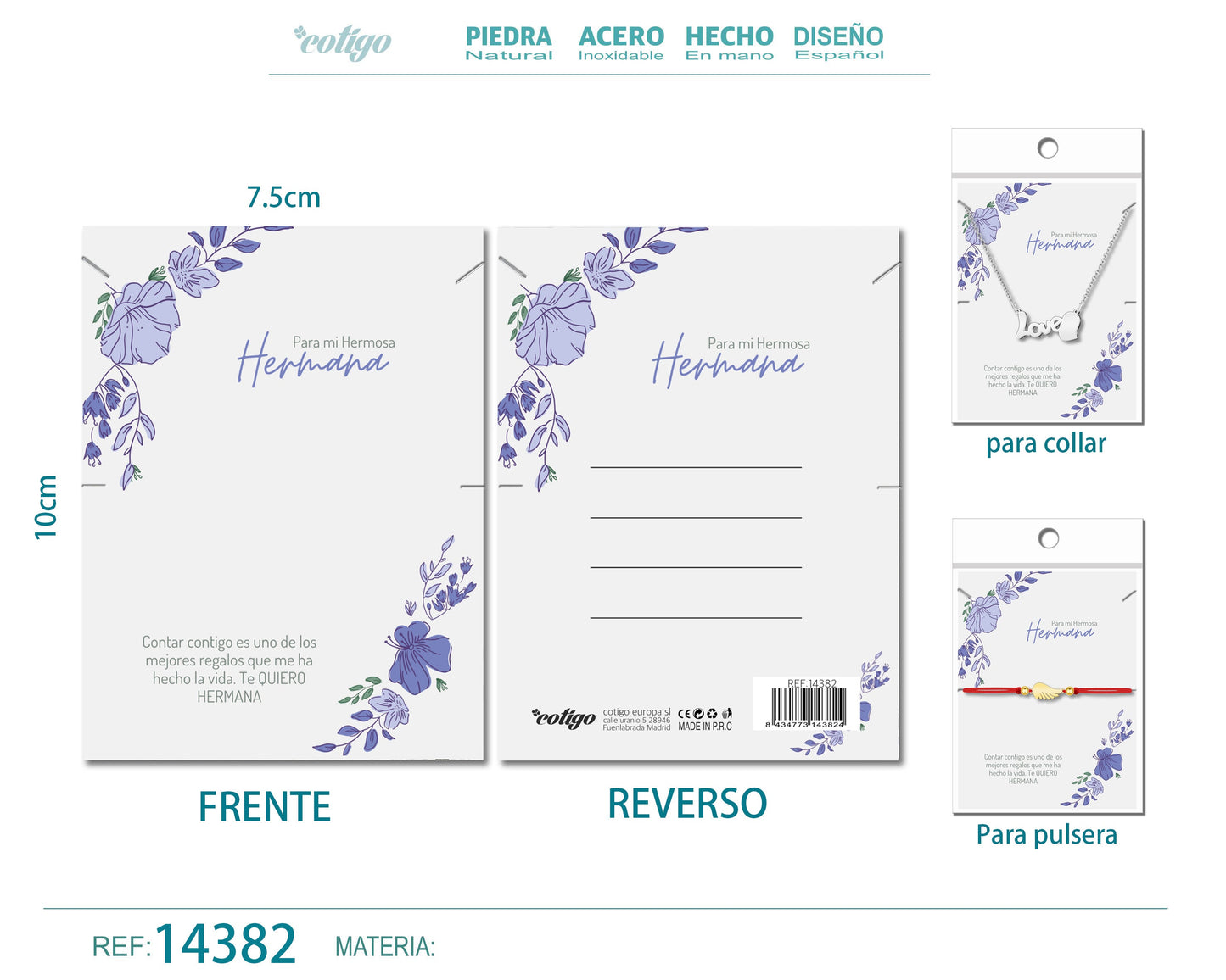 Tarjeta felicitación para Hermana