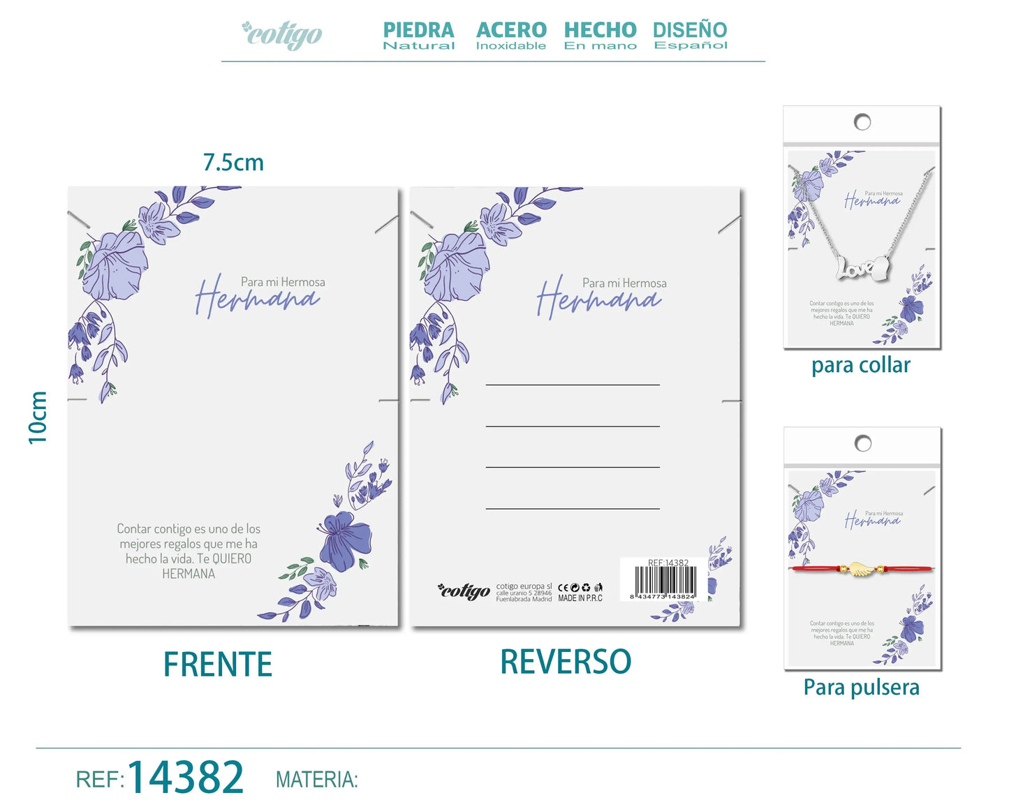 Tarjeta felicitación para Hermana - cotigo