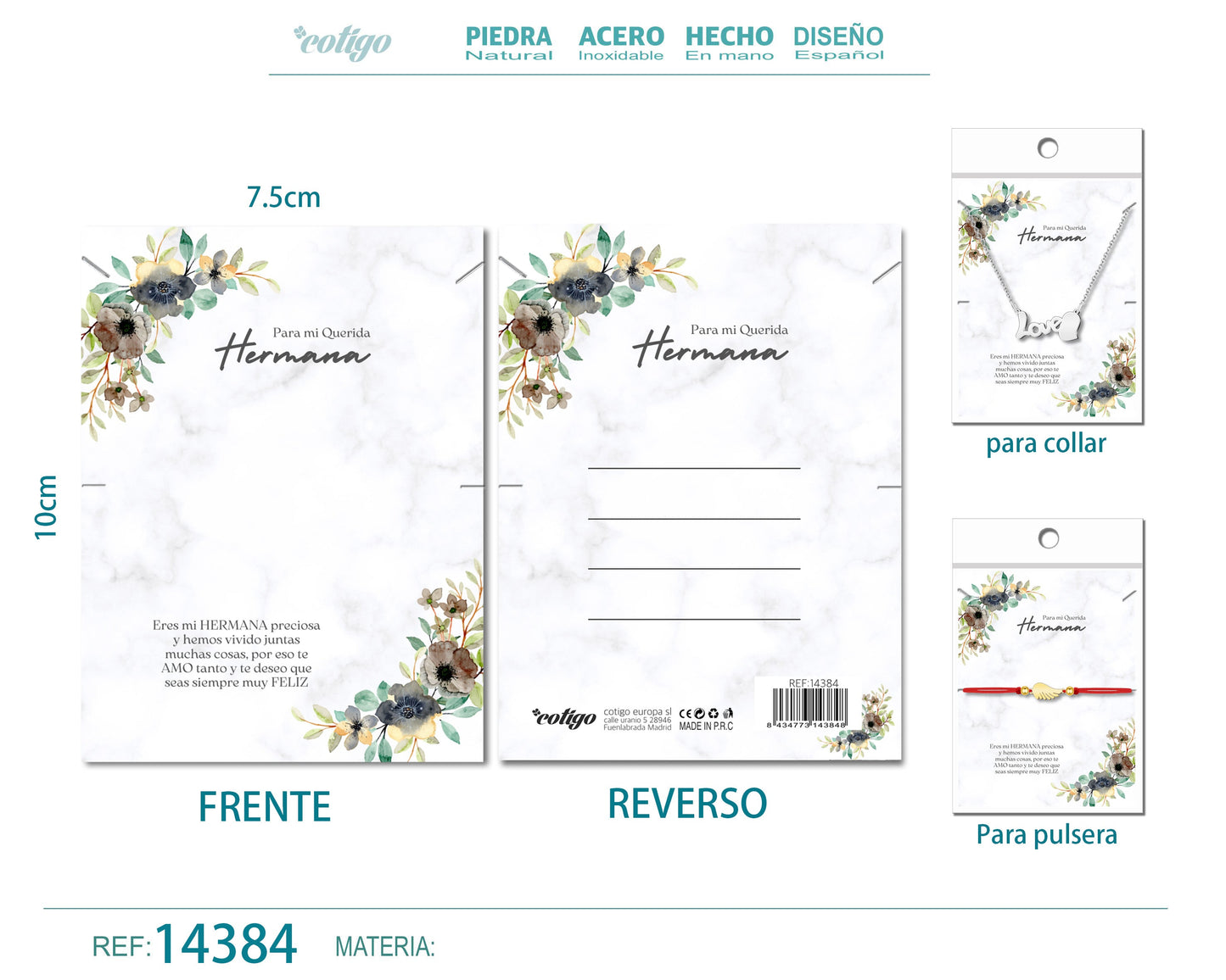 Tarjeta felicitación para Hermana