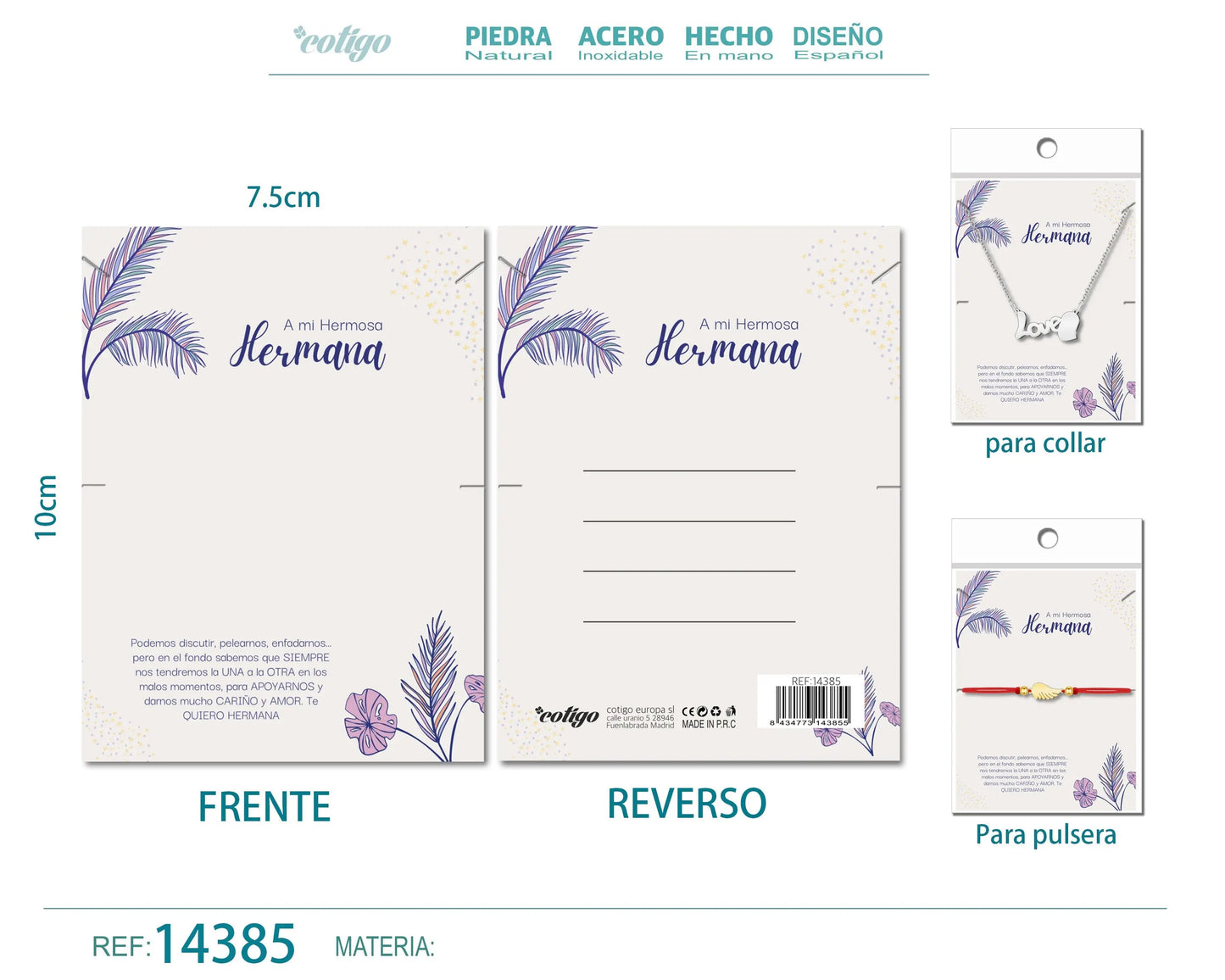 Tarjeta felicitación para Hermana - cotigo