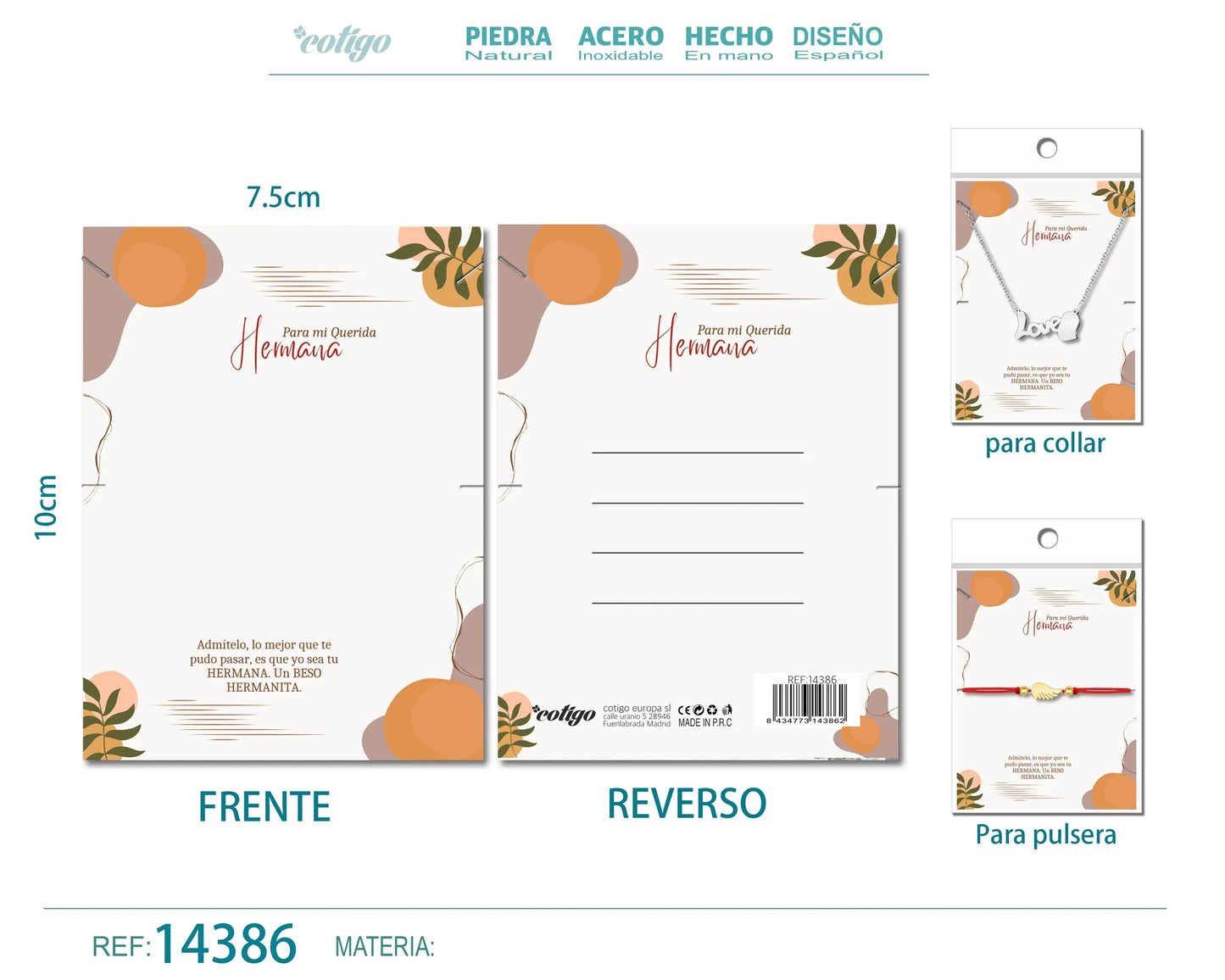 Tarjeta felicitación para Hermana - cotigo