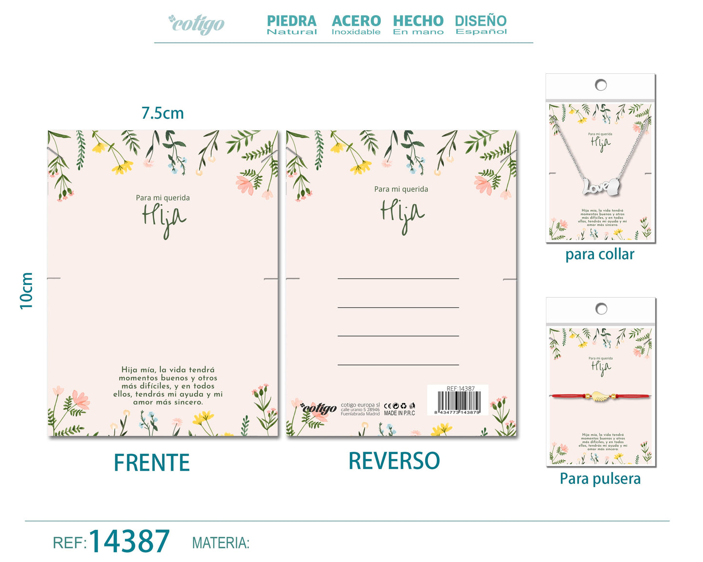 Tarjeta felicitación para Hija