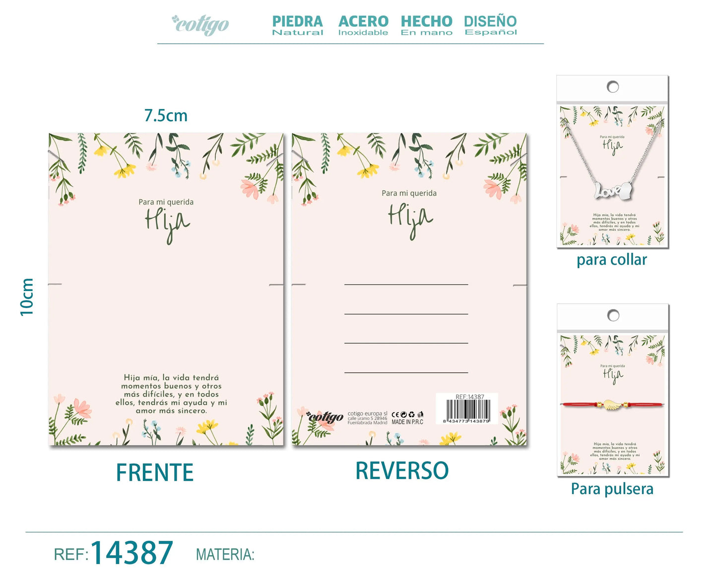 Tarjeta felicitación para Hija - cotigo