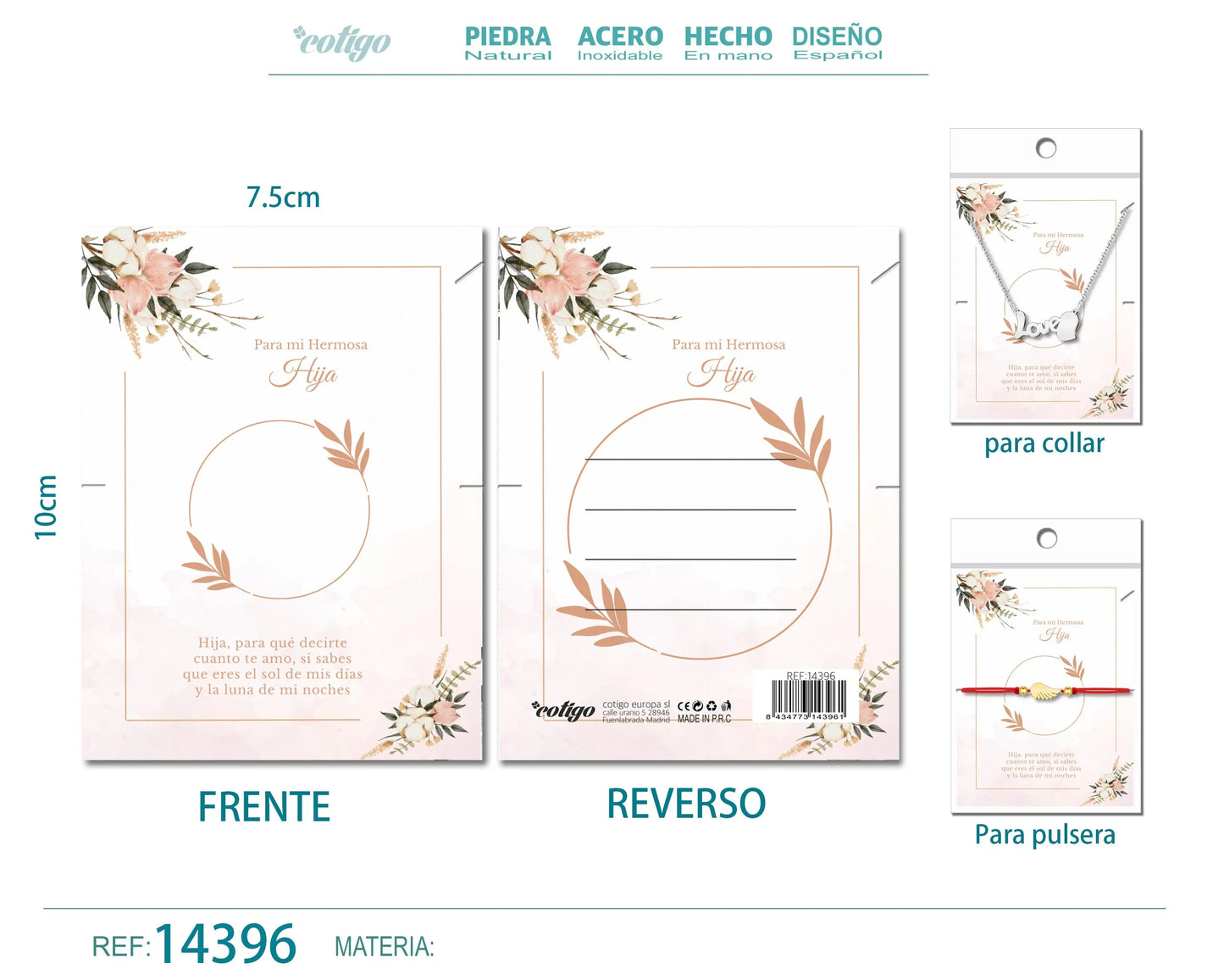 Tarjeta felicitación para Hija - cotigo