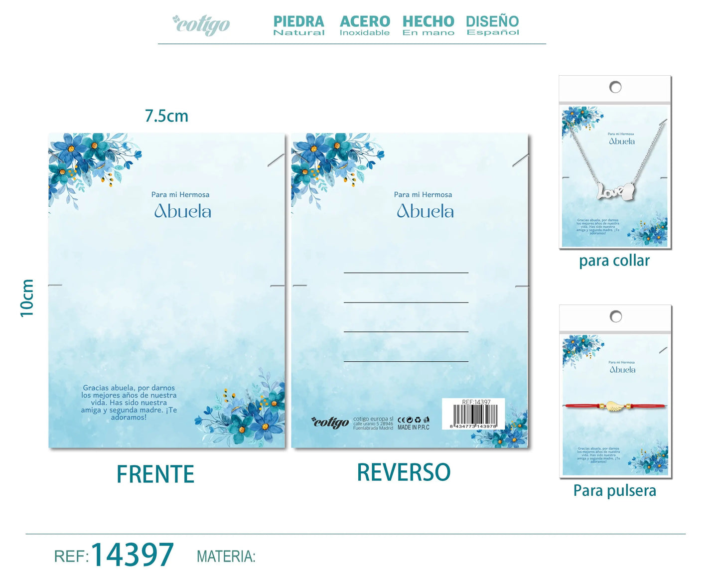 Tarjeta felicitación para Abuela - cotigo