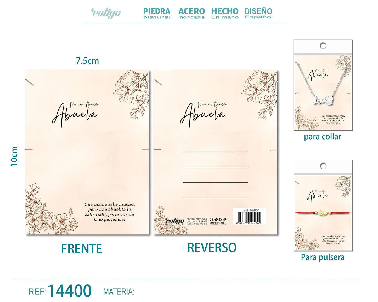 Tarjeta felicitación para Abuela - cotigo