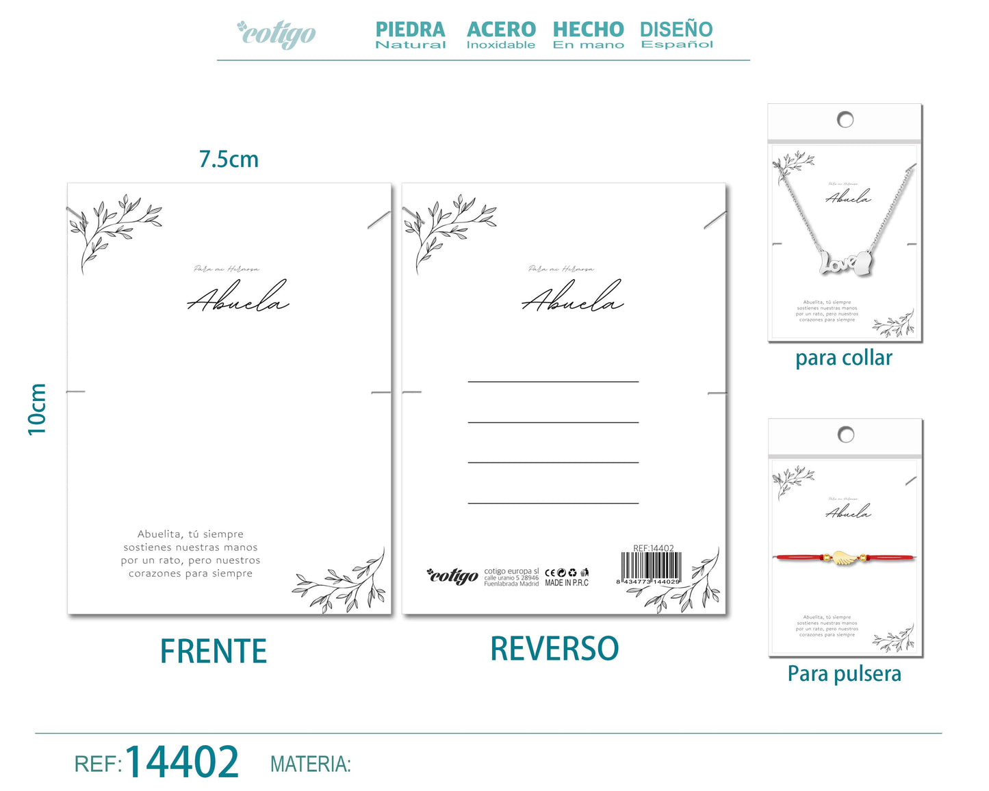 Tarjeta felicitación para Abuela