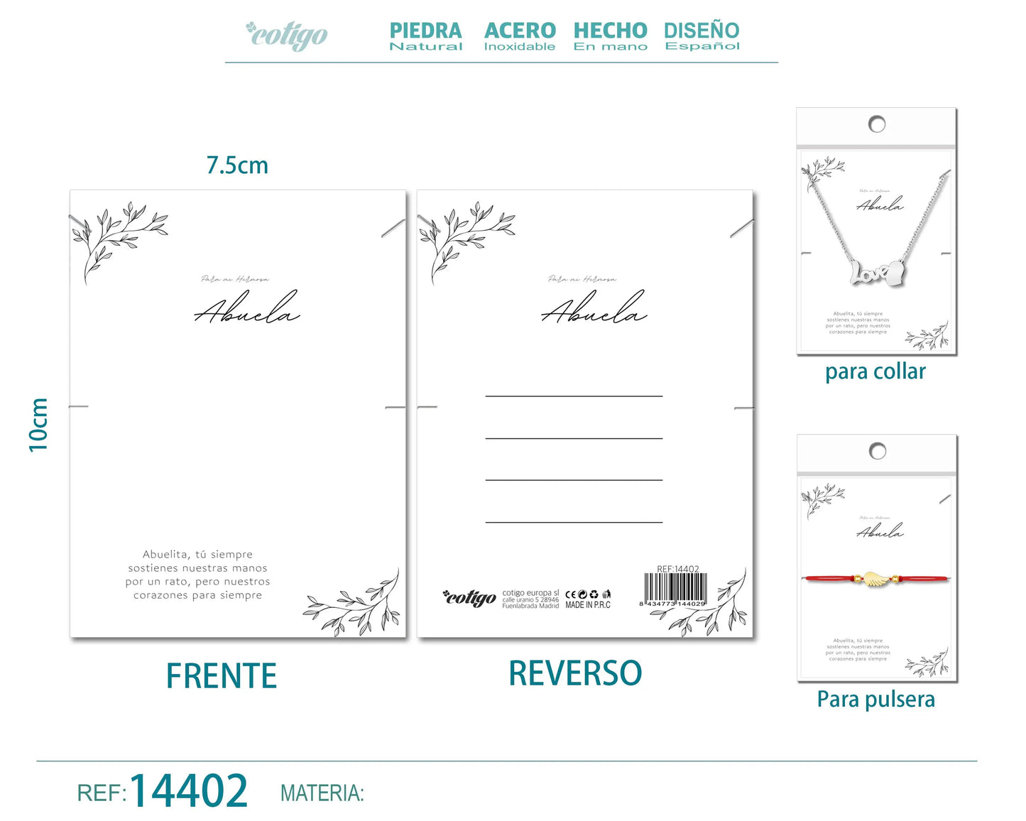 Tarjeta felicitación para Abuela - cotigo