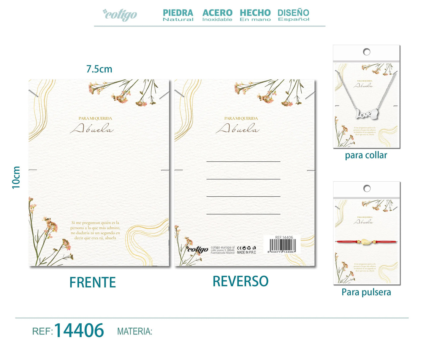 Tarjeta felicitación para Abuela - cotigo