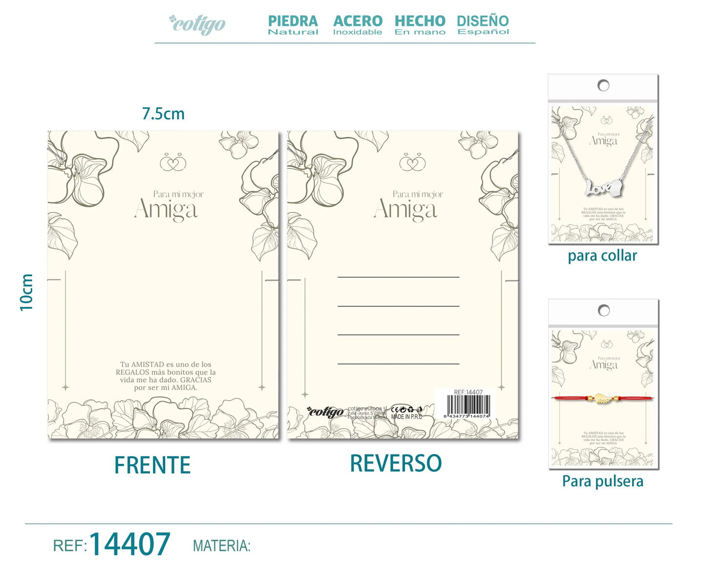 Tarjeta felicitación para Amiga - cotigo