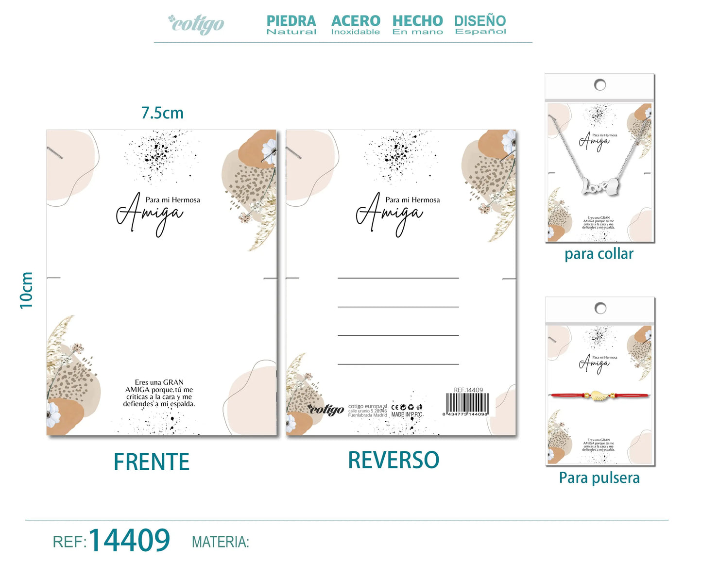 Tarjeta felicitación para Amiga - cotigo