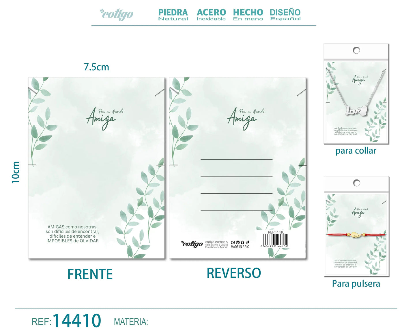 Tarjeta felicitación para Amiga - cotigo