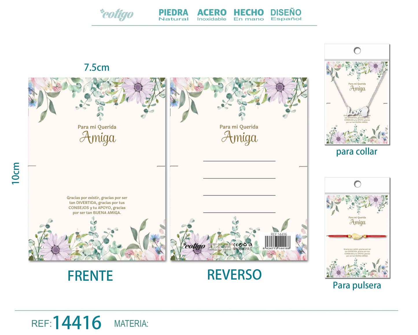 Tarjeta felicitación para Amiga - cotigo