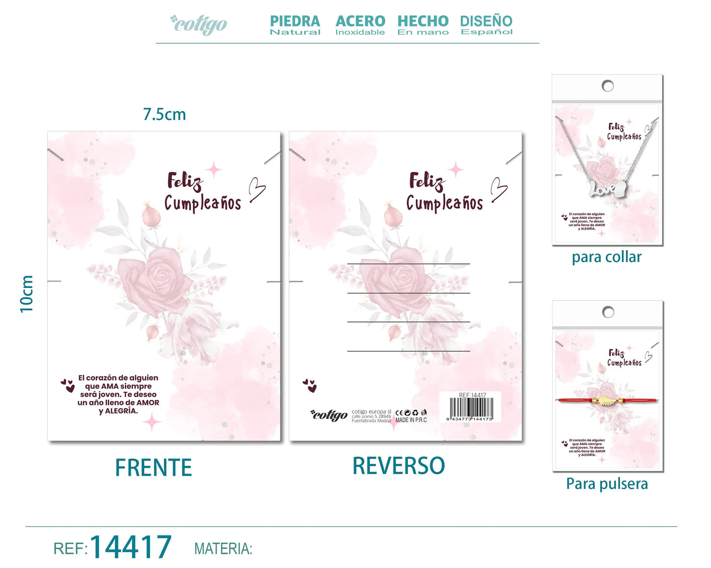 Tarjeta felicitación para Cumplea?o - cotigo