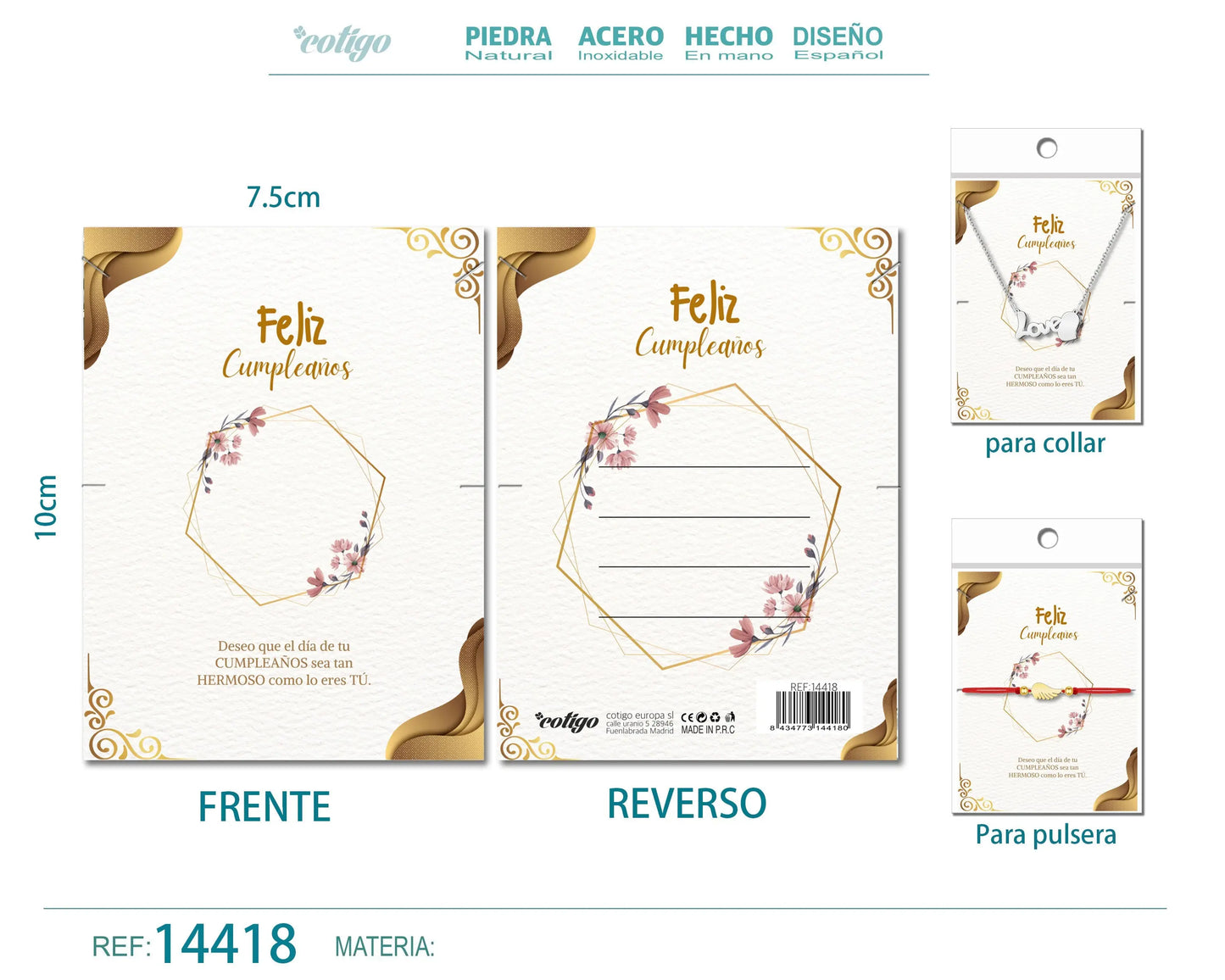 Tarjeta felicitación para Cumplea?o - cotigo