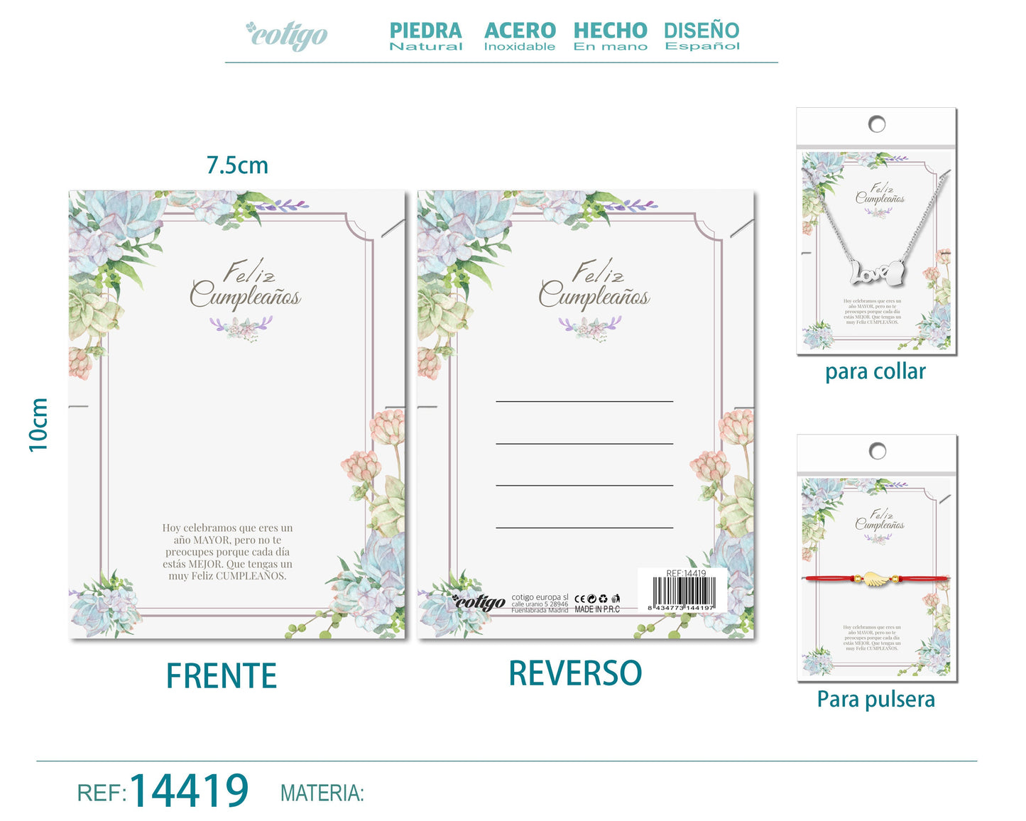 Tarjeta felicitación para Cumplea?o