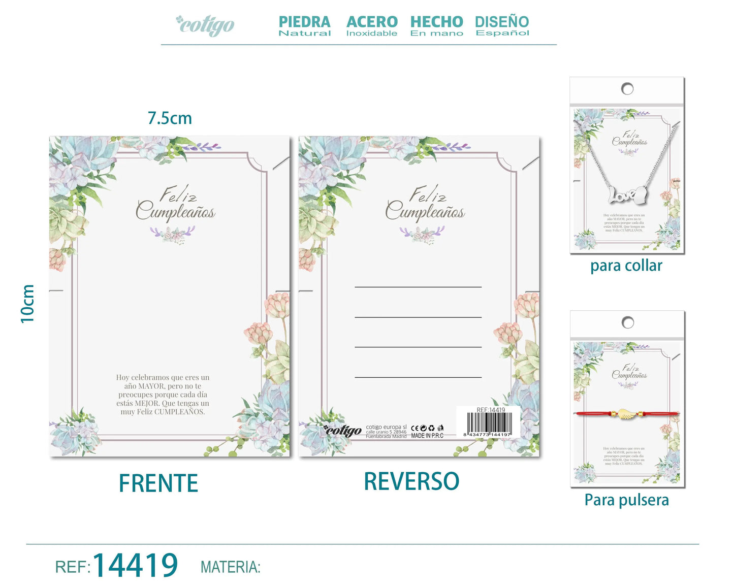 Tarjeta felicitación para Cumplea?o - cotigo