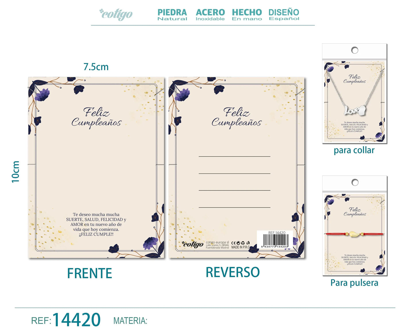 Tarjeta felicitación para Cumplea?o - cotigo