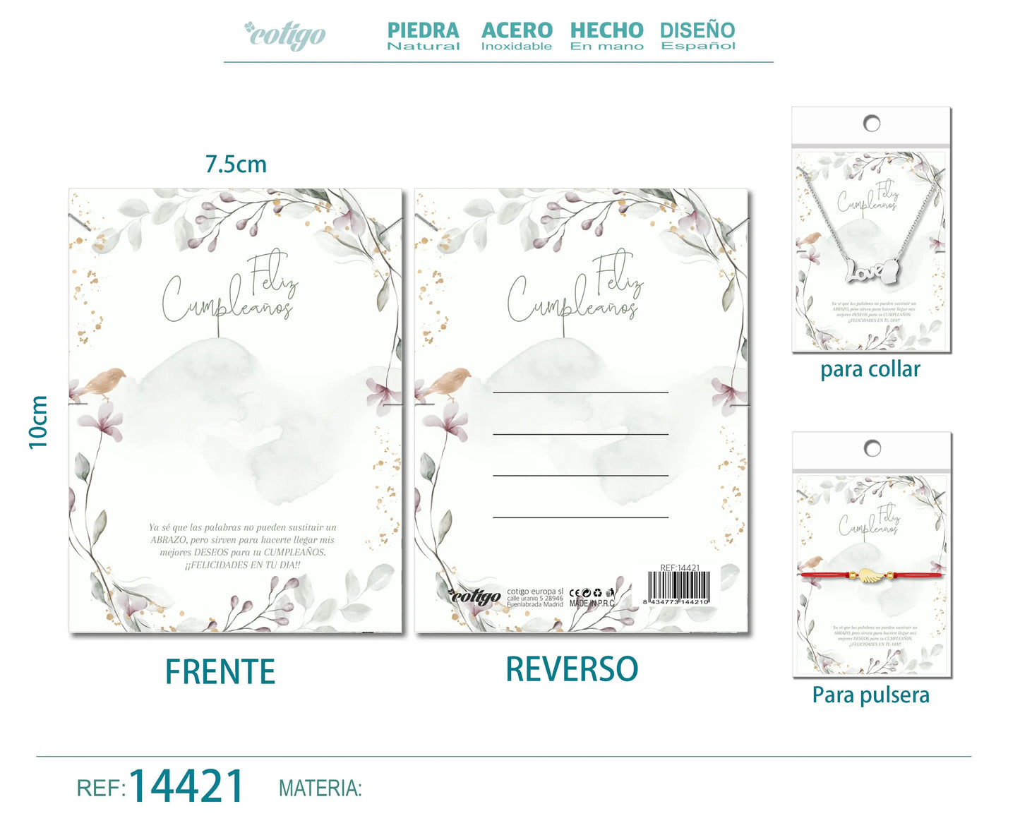 Tarjeta felicitación para Cumplea?o - cotigo