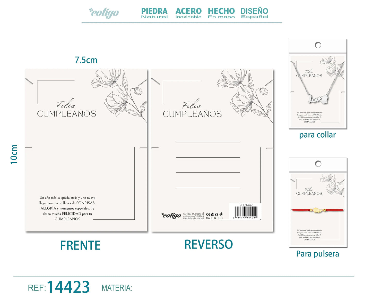 Tarjeta felicitación para Cumplea?o - cotigo