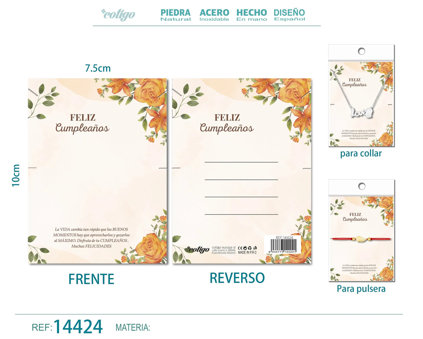 Tarjeta felicitación para Cumplea?o - cotigo