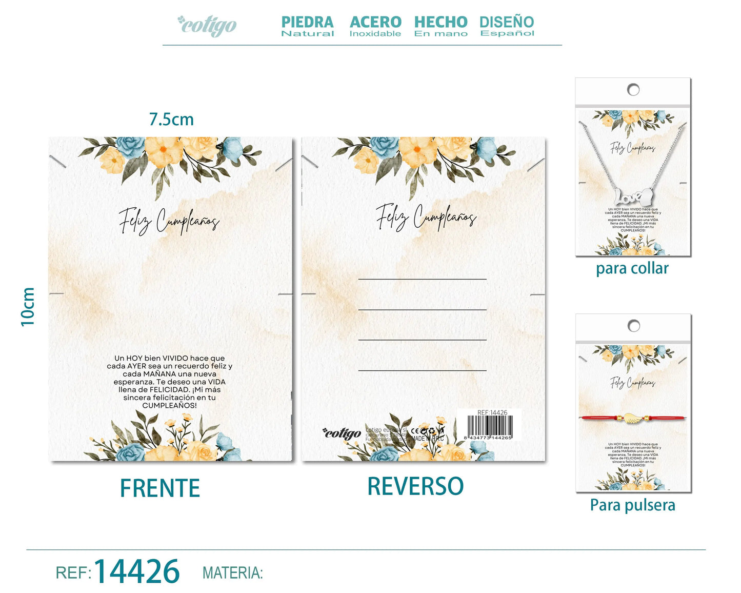 Tarjeta felicitación para Cumplea?o - cotigo