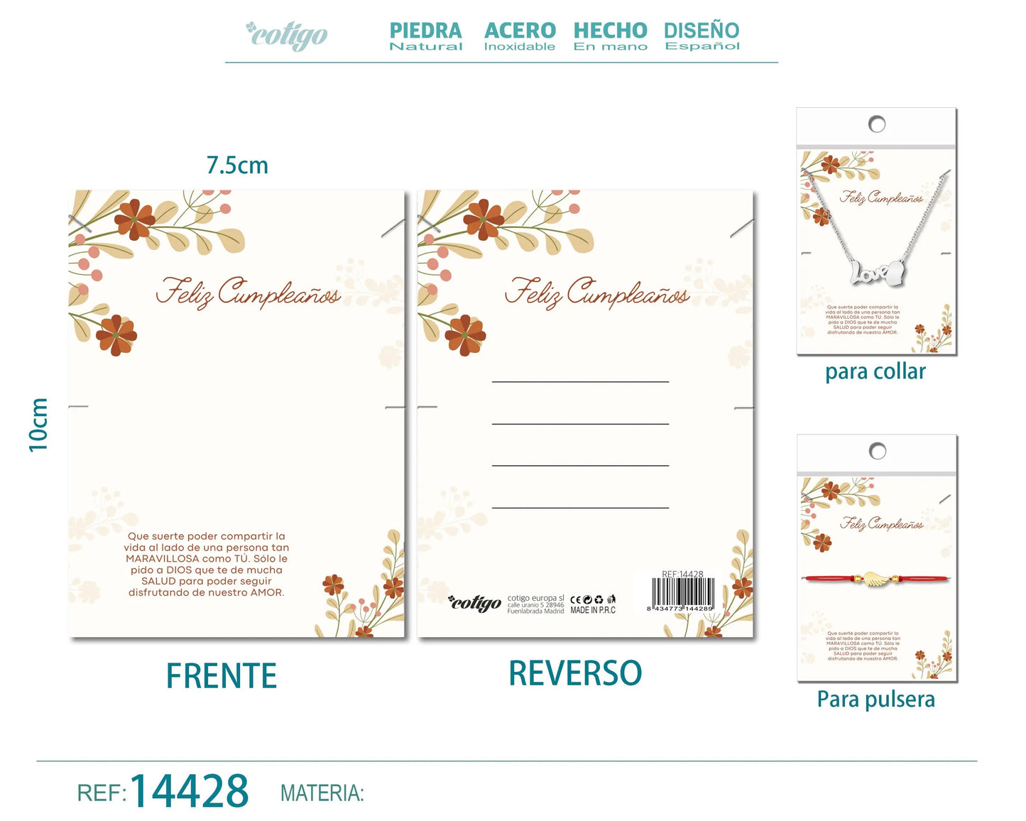 Tarjeta felicitación para Cumplea?o - cotigo