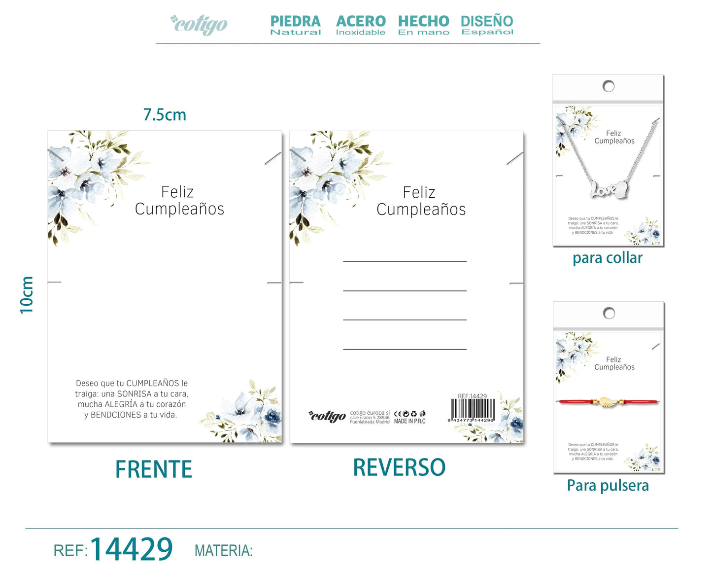 Tarjeta felicitación para Cumplea?o - cotigo