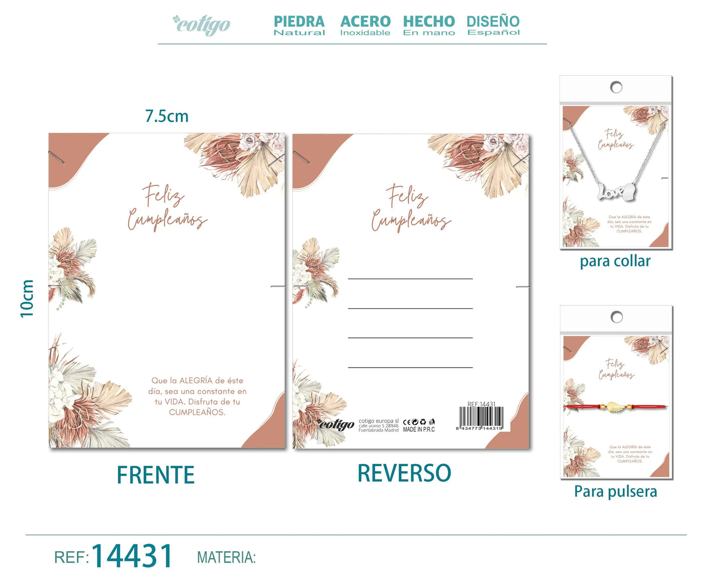 Tarjeta felicitación para Cumplea?o - cotigo