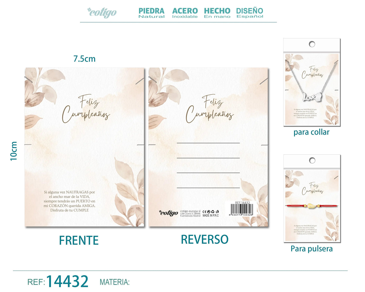 Tarjeta felicitación para Cumplea?o - cotigo