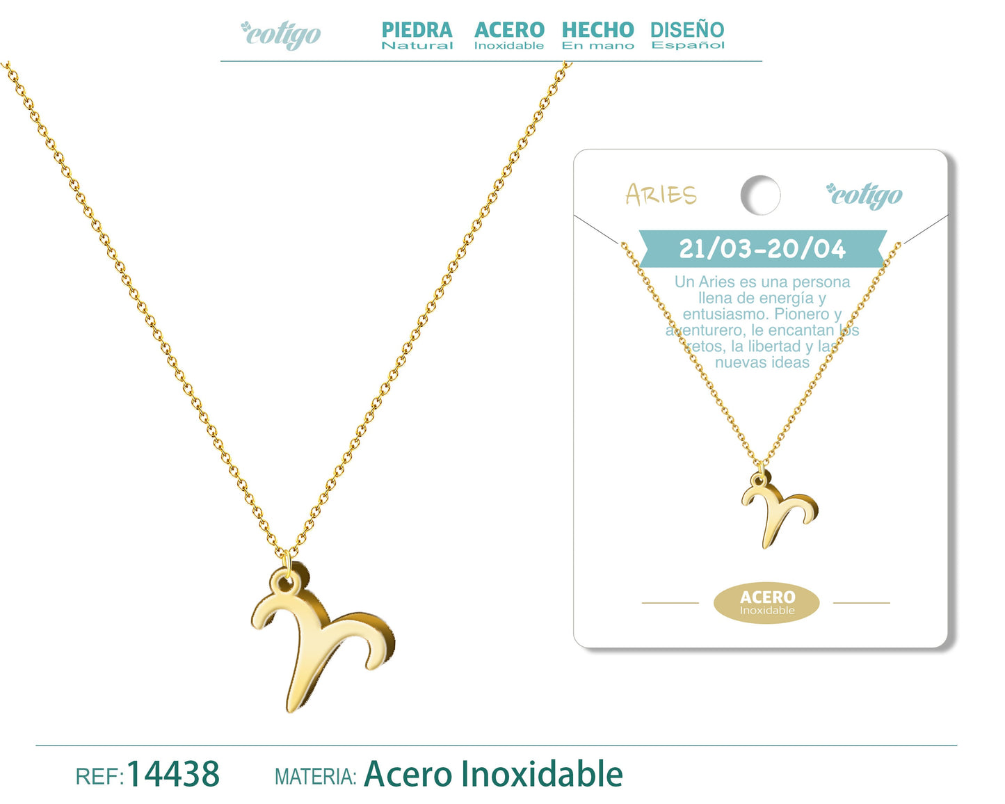 Collar Zodiaco Aries color Dorado