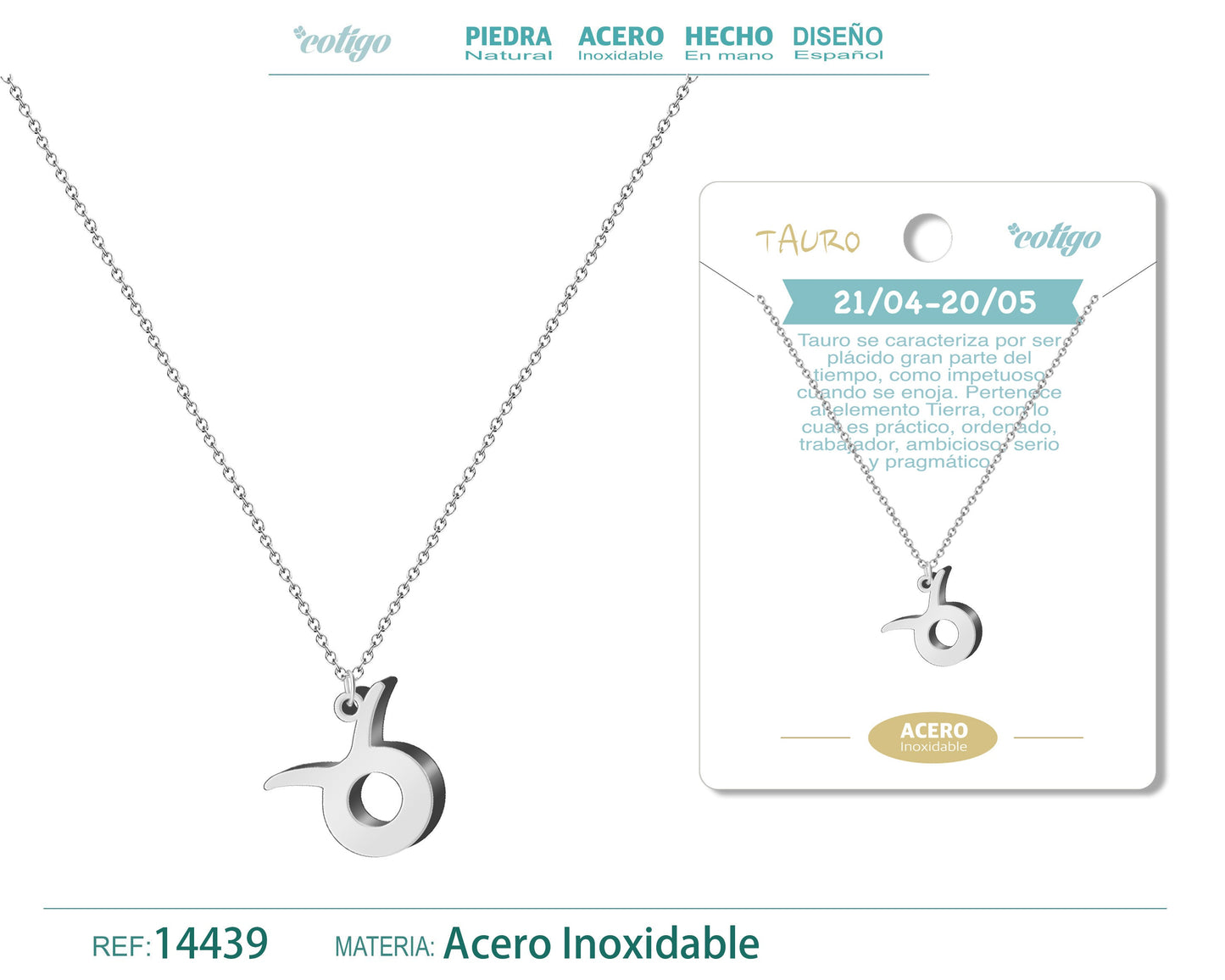 Collar Zodiaco Tarus color Plateado