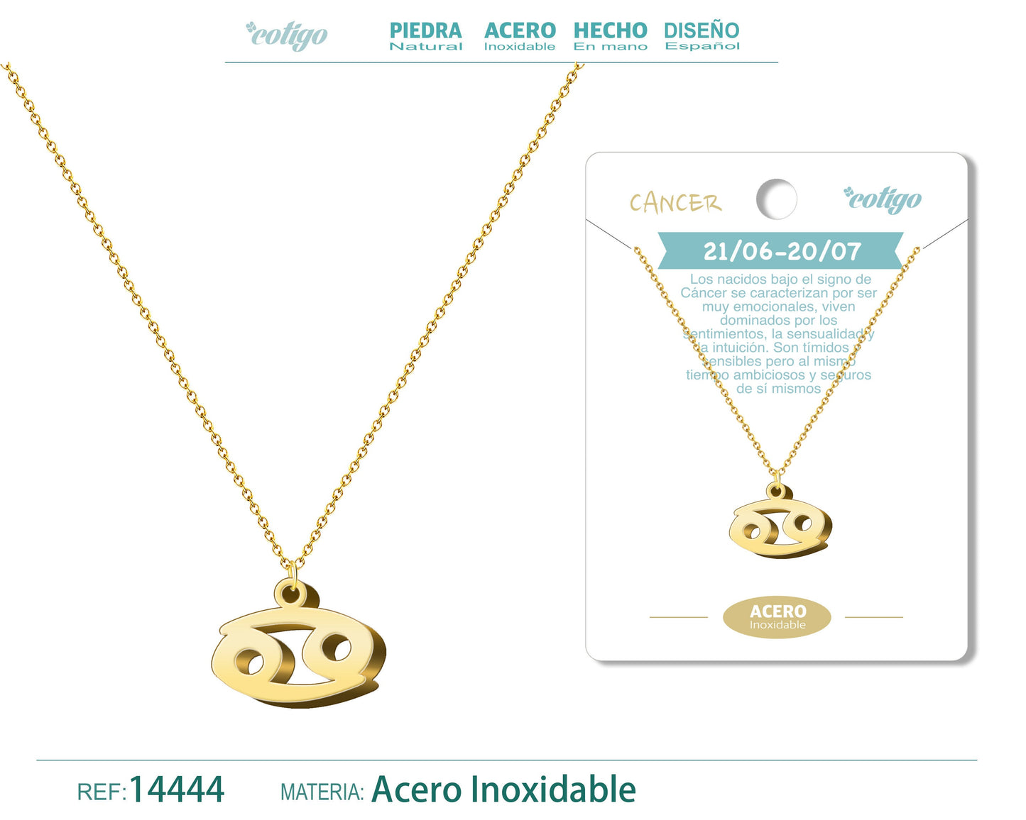 Collar Zodiaco Cancer color Dorado