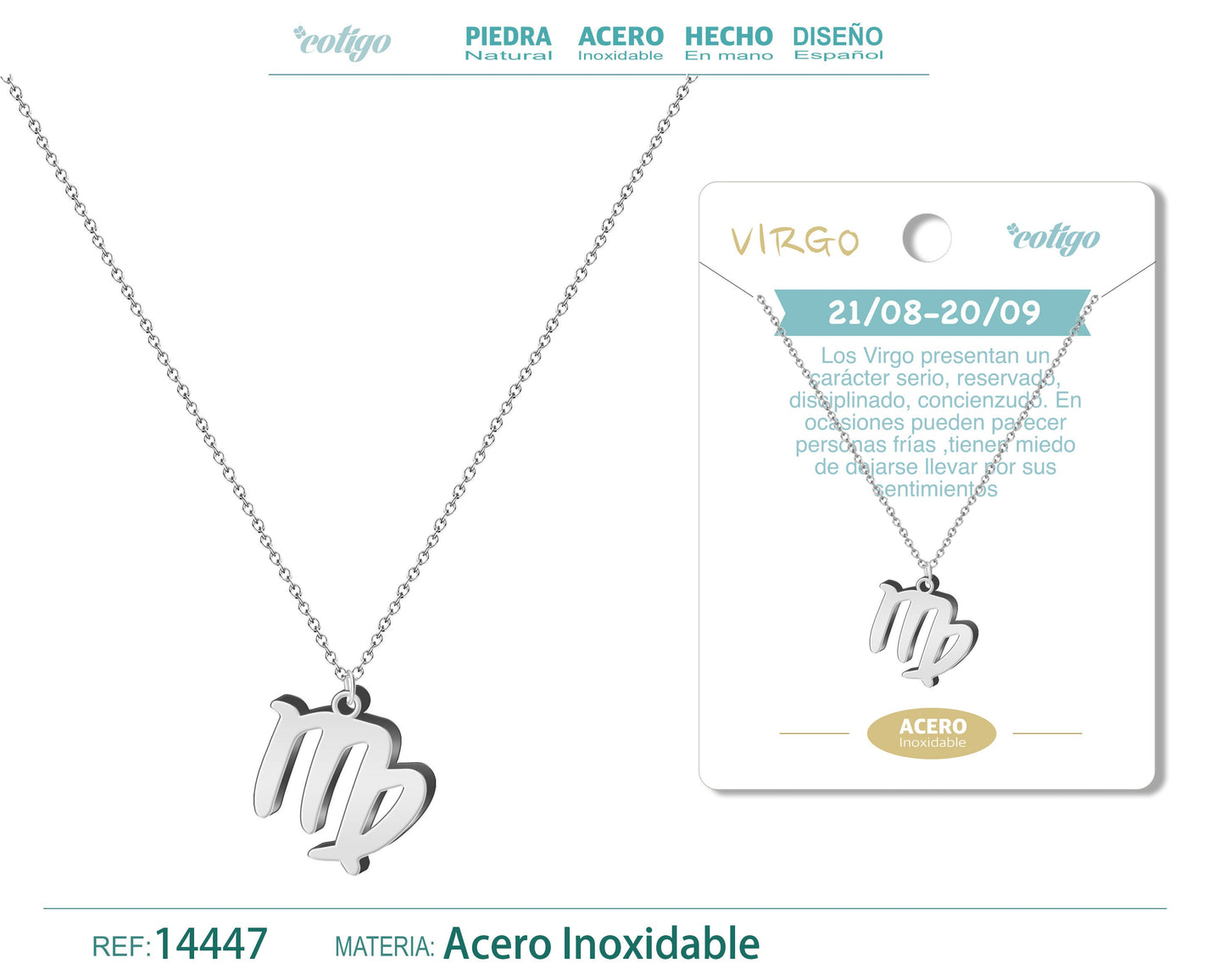 Collar Zodiaco Virgo color Plateado