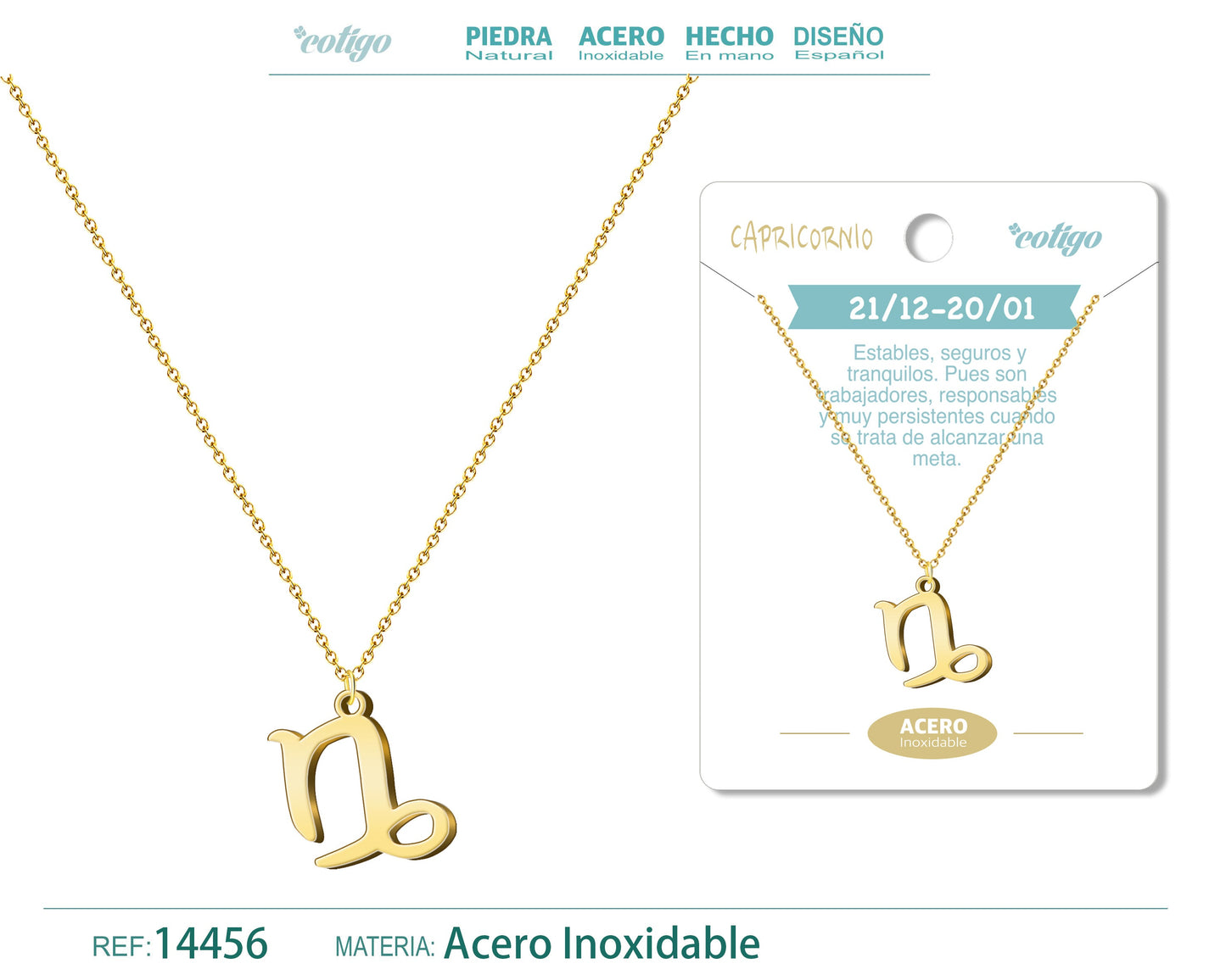 Collar Zodiaco Capricorn color Dorado