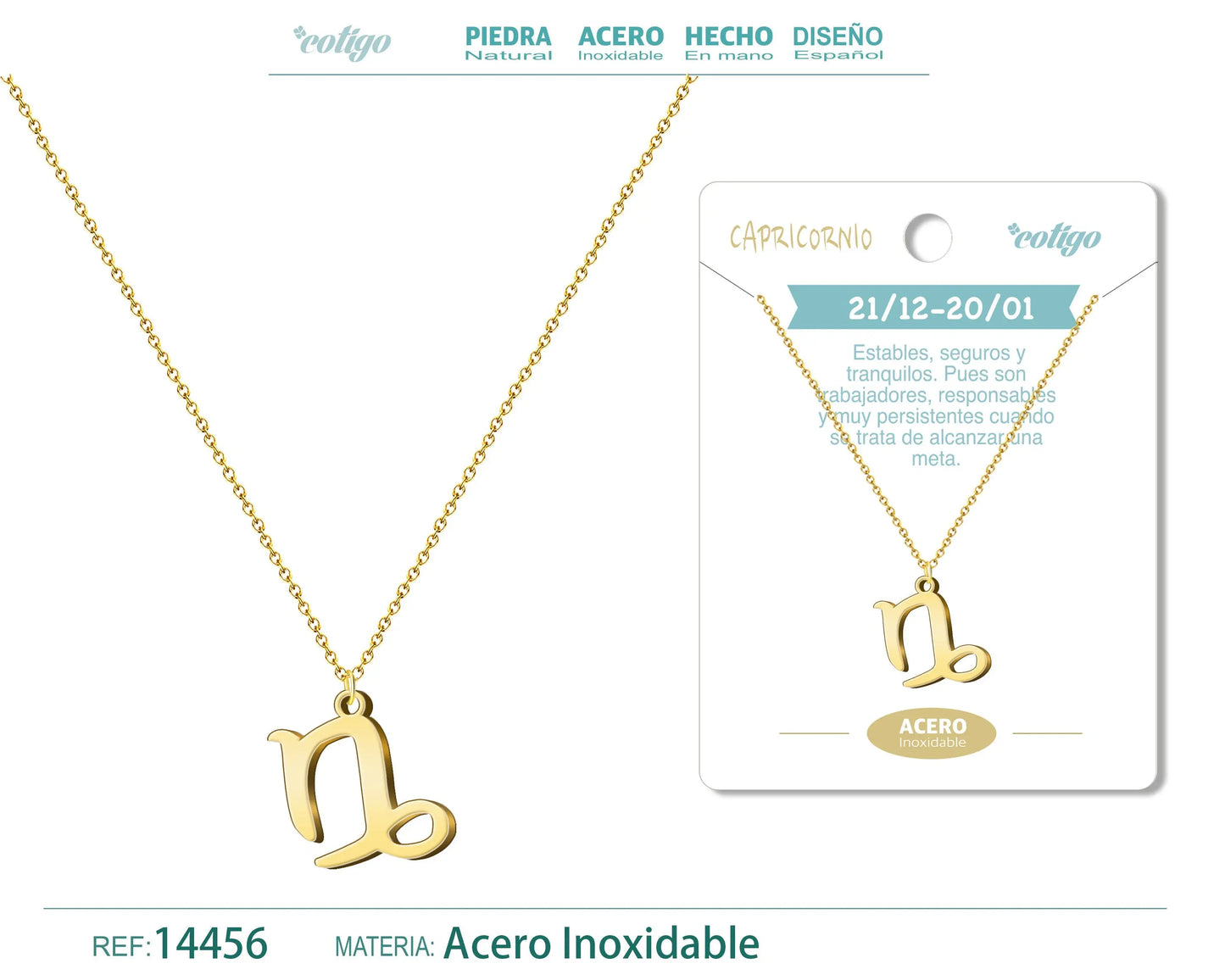 Collar Zodiaco Capricorn color Dorado - cotigo