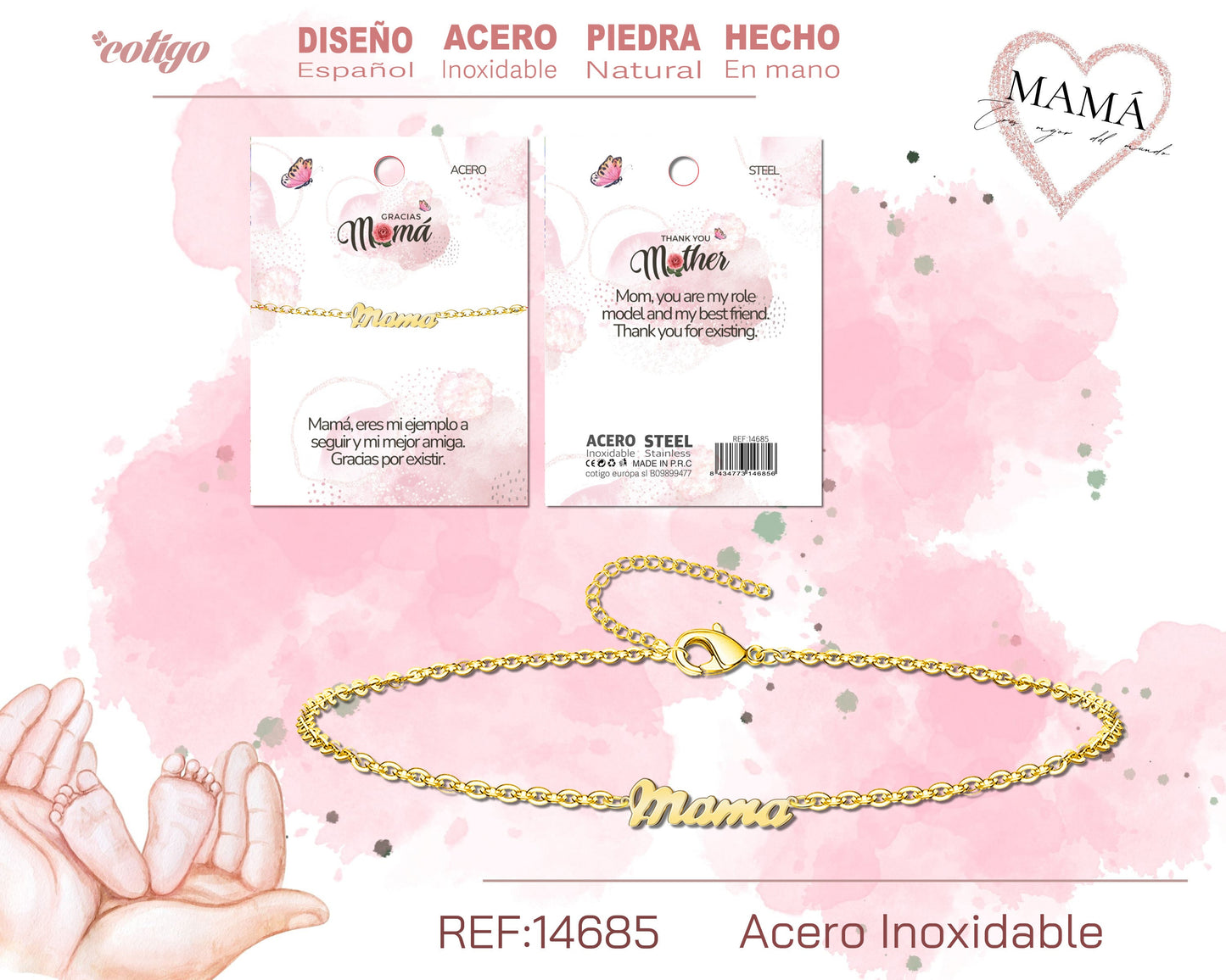 14685-Pulsera para Mamá color Dorado