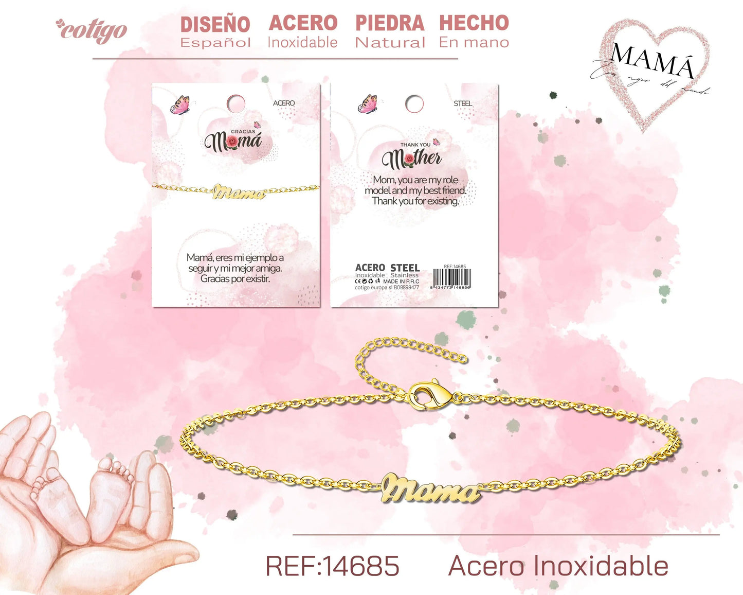 Pulsera para Mamá color Dorado - cotigo