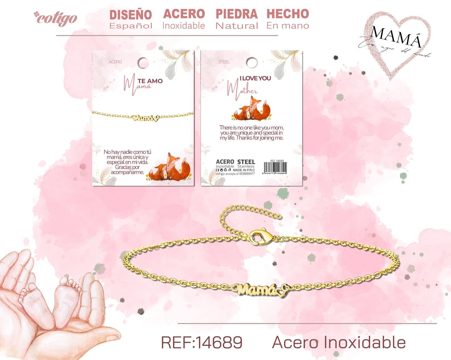 Pulsera para Mamá color Dorado - cotigo
