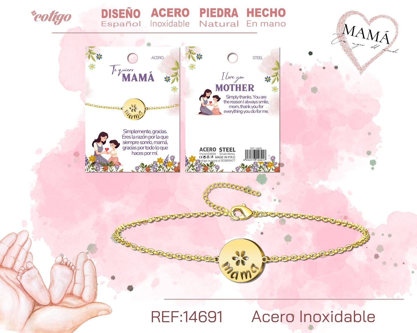 14691-Pulsera para Mamá color Dorado