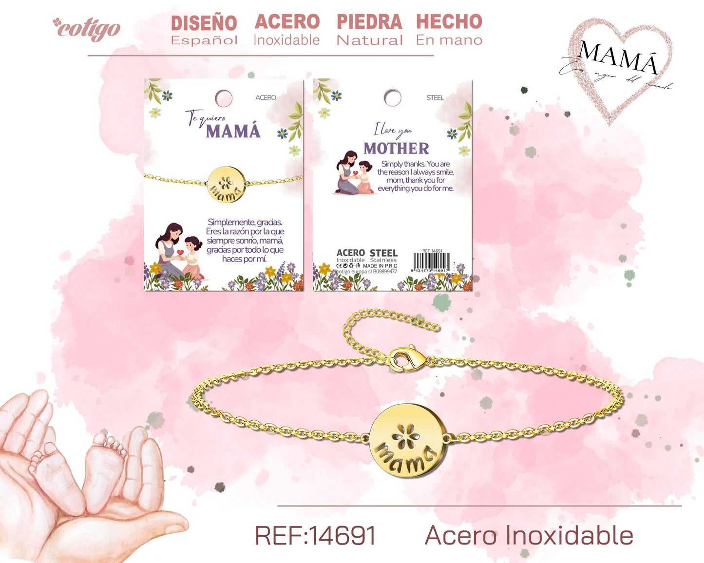 Pulsera para Mamá color Dorado - cotigo
