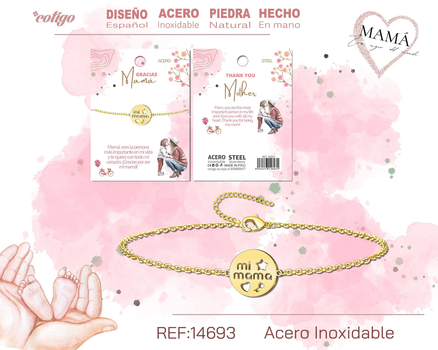 Pulsera para Mamá color Dorado - cotigo