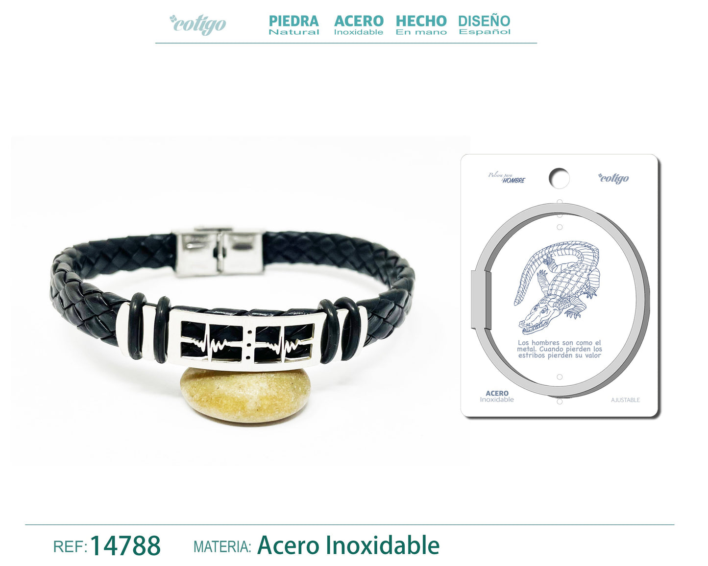 Pulsera Acero con Goma