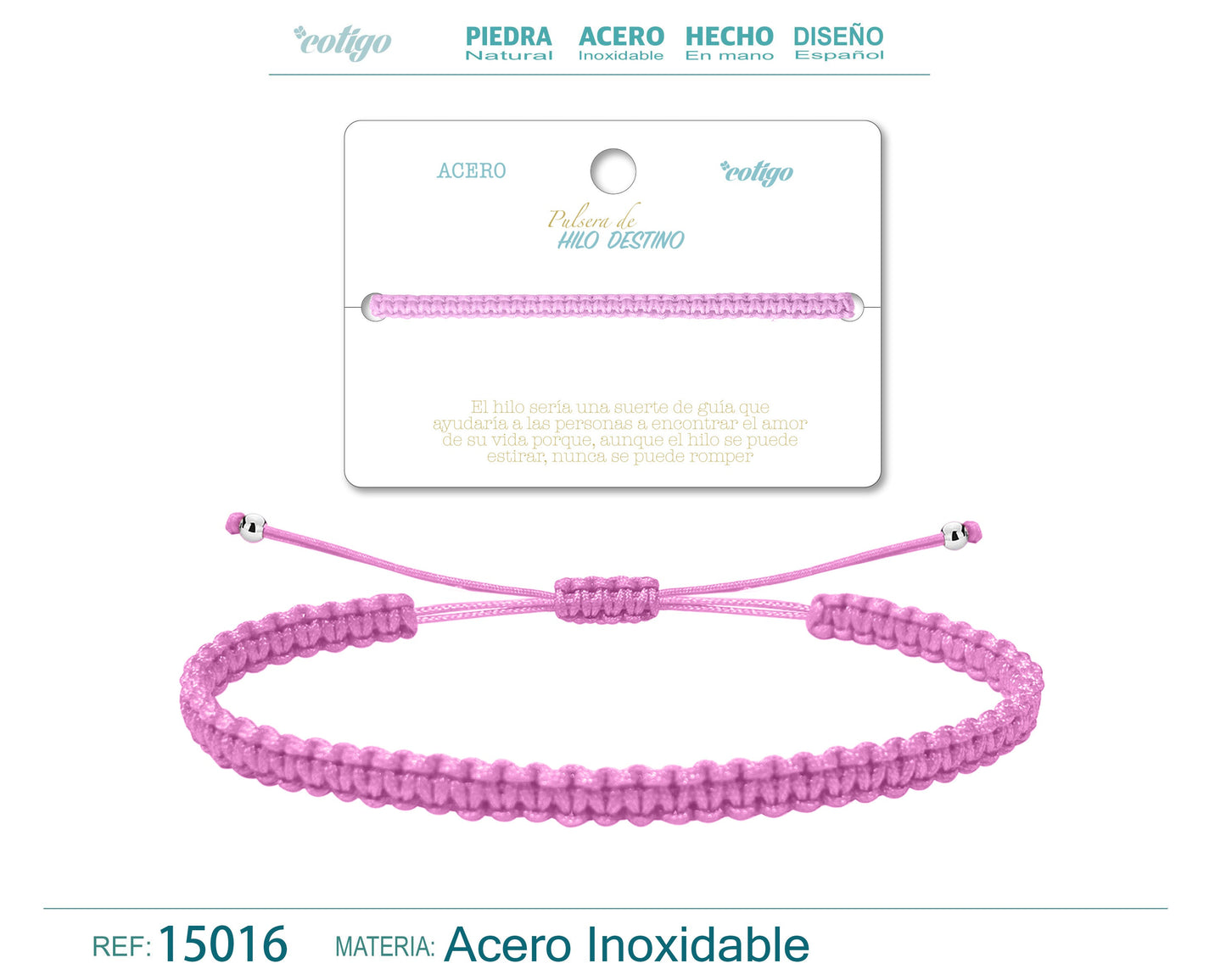 Pulsera Hilo destino color rosa