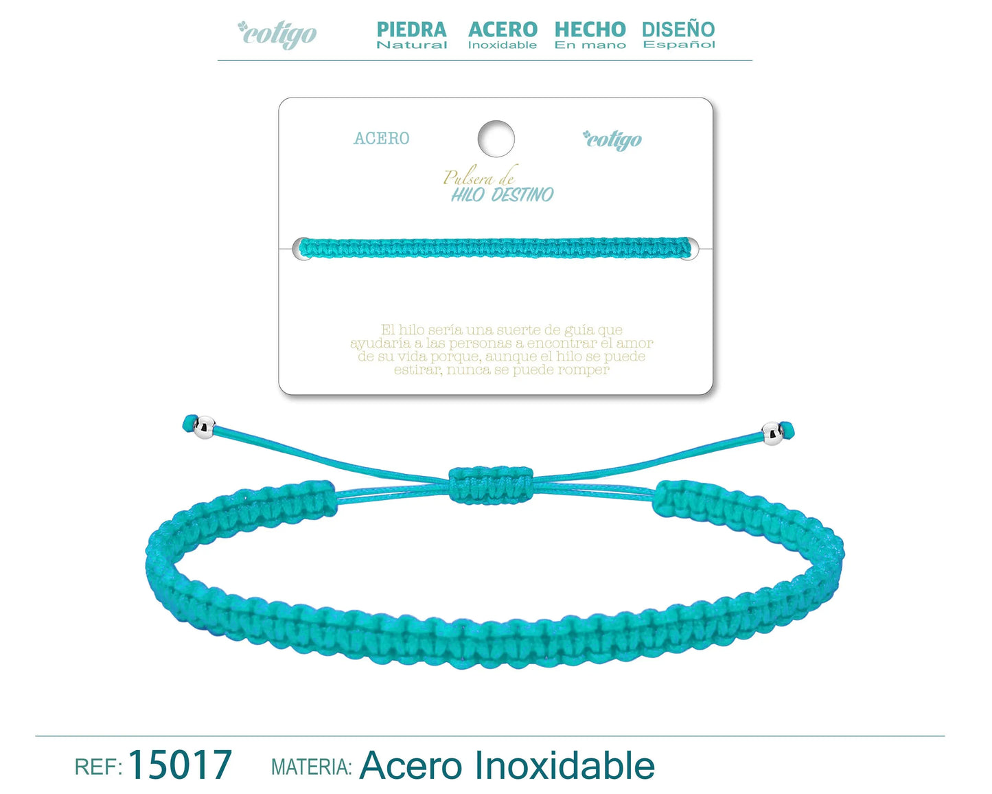 Pulsera Hilo destino color Azul claro - cotigo